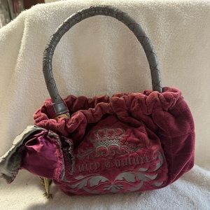 Vintage Juicy Couture fairytale burgundy red tote handbag/shoulder quilted purse